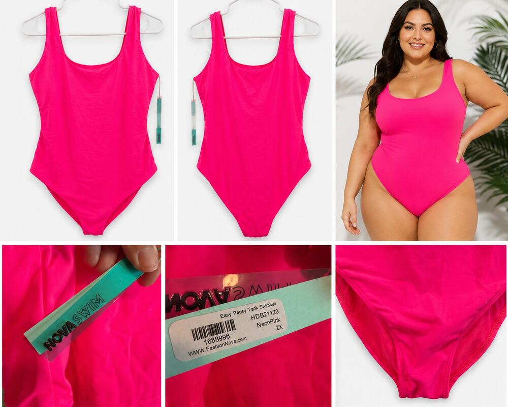 Fashion Nova NOVA SWIM Easy Peasy Tank One-Piece Swimsuit